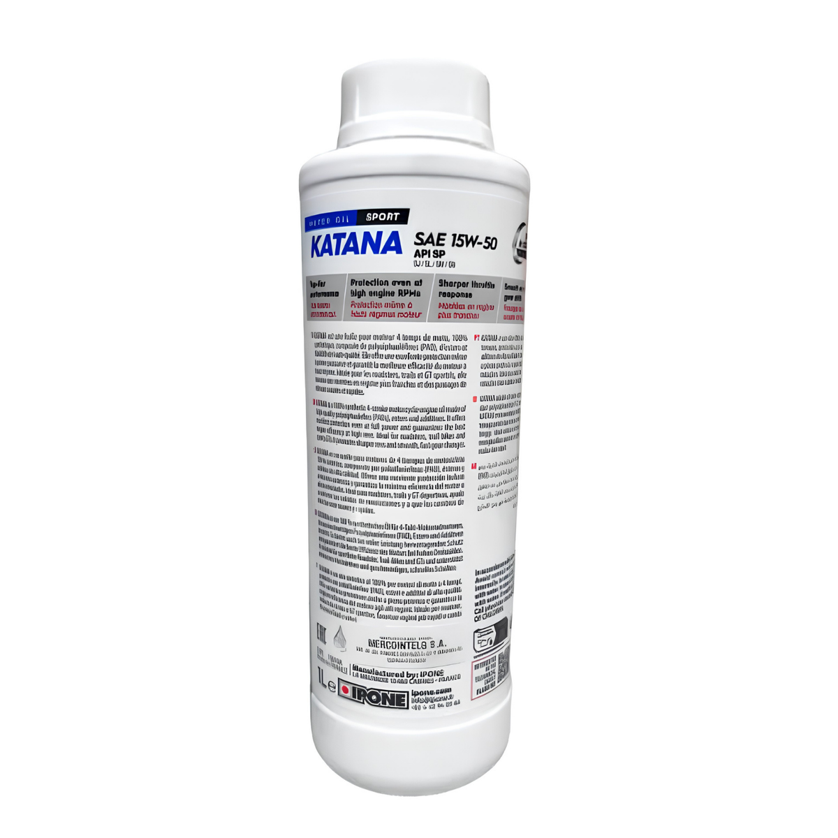 ACEITE IPONE KATANA 4T 15W-50 1L 100%  SINTÉTICO