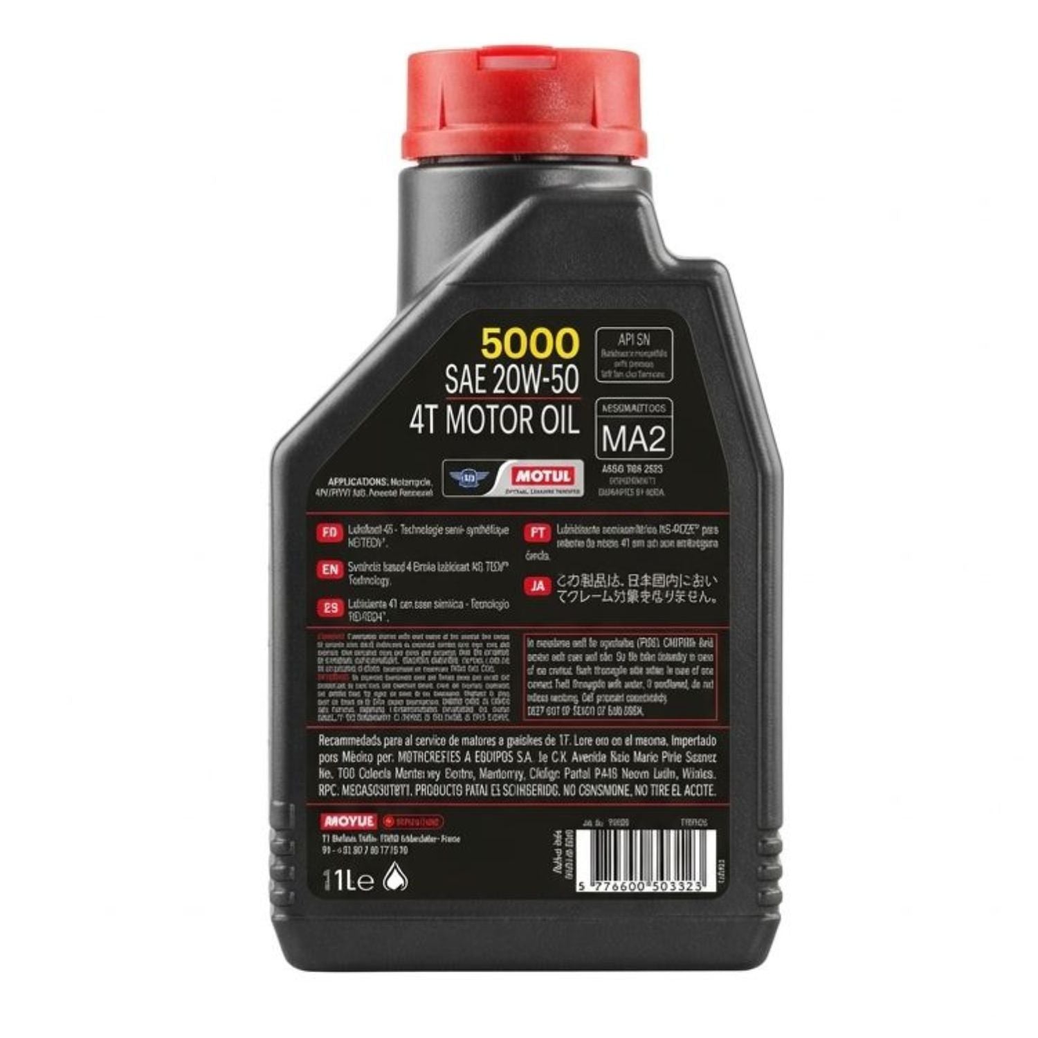 ACEITE MOTUL 5000 SEMI SINTÉTICO 20W50 4T 1 LITRO