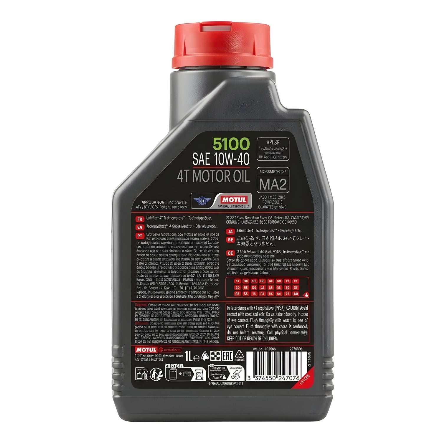 ACEITE MOTUL 5100 SEMI SINTÉTICO 10W40 4T 1 LITRO