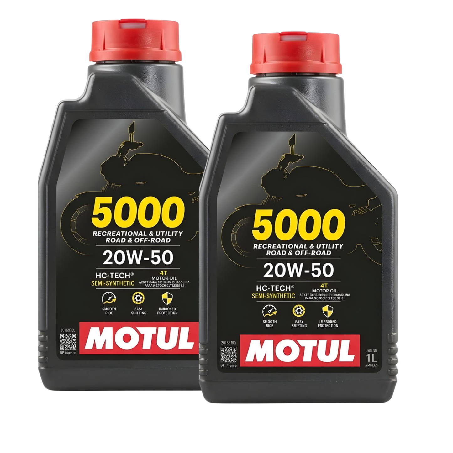 PACK 2 ACEITES MOTUL 5000 SEMI SINTÉTICO 20W50 4T 1 LITRO