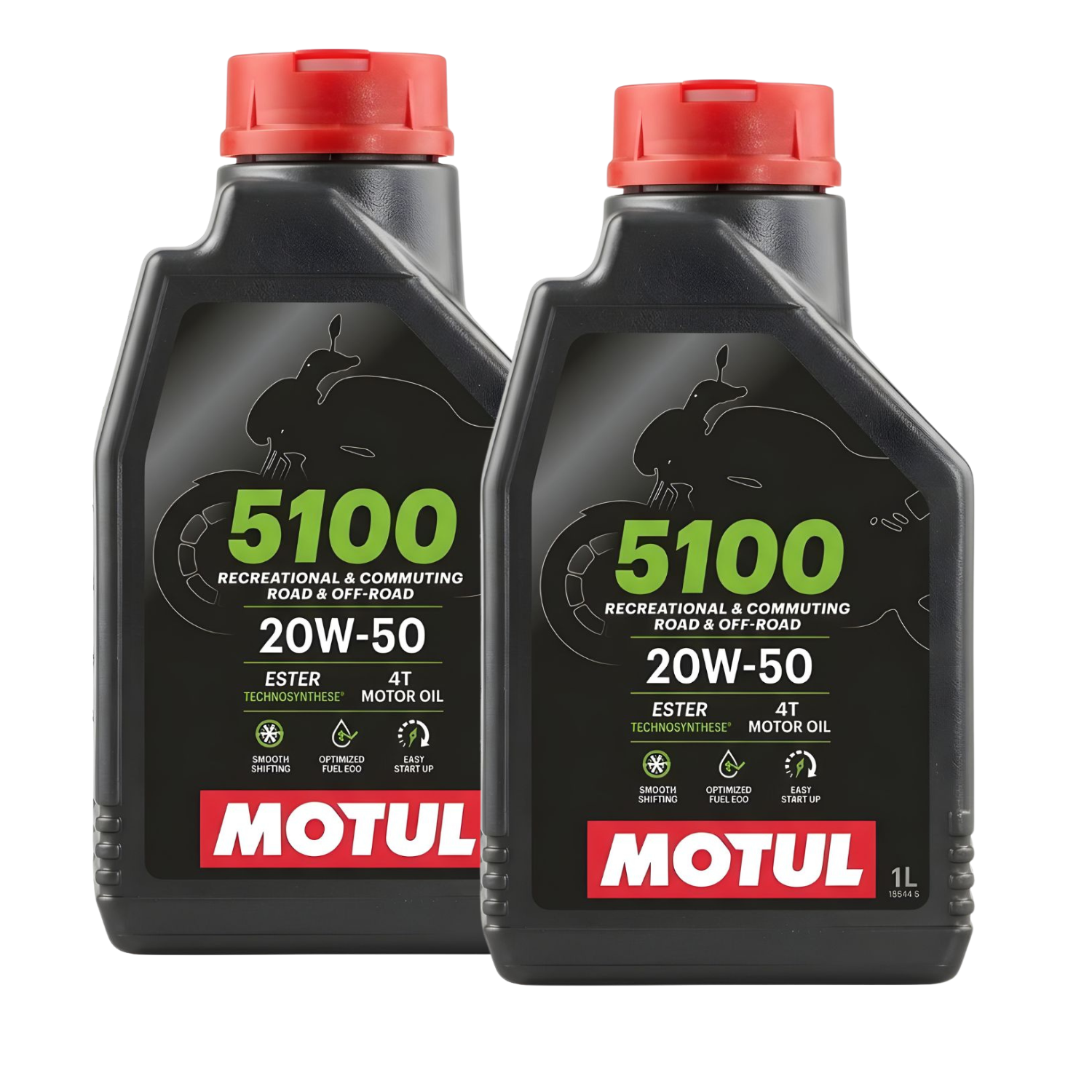PACK 2 ACEITES MOTUL 5100 SEMI SINTÉTICO 20W50 4T 1 LITRO