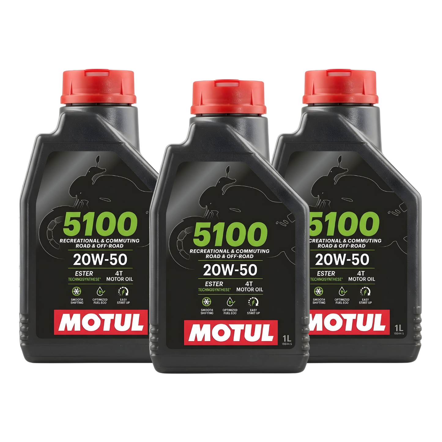 PACK 3 ACEITES MOTUL 5100 SEMI SINTÉTICO 20W50 4T 1 LITRO