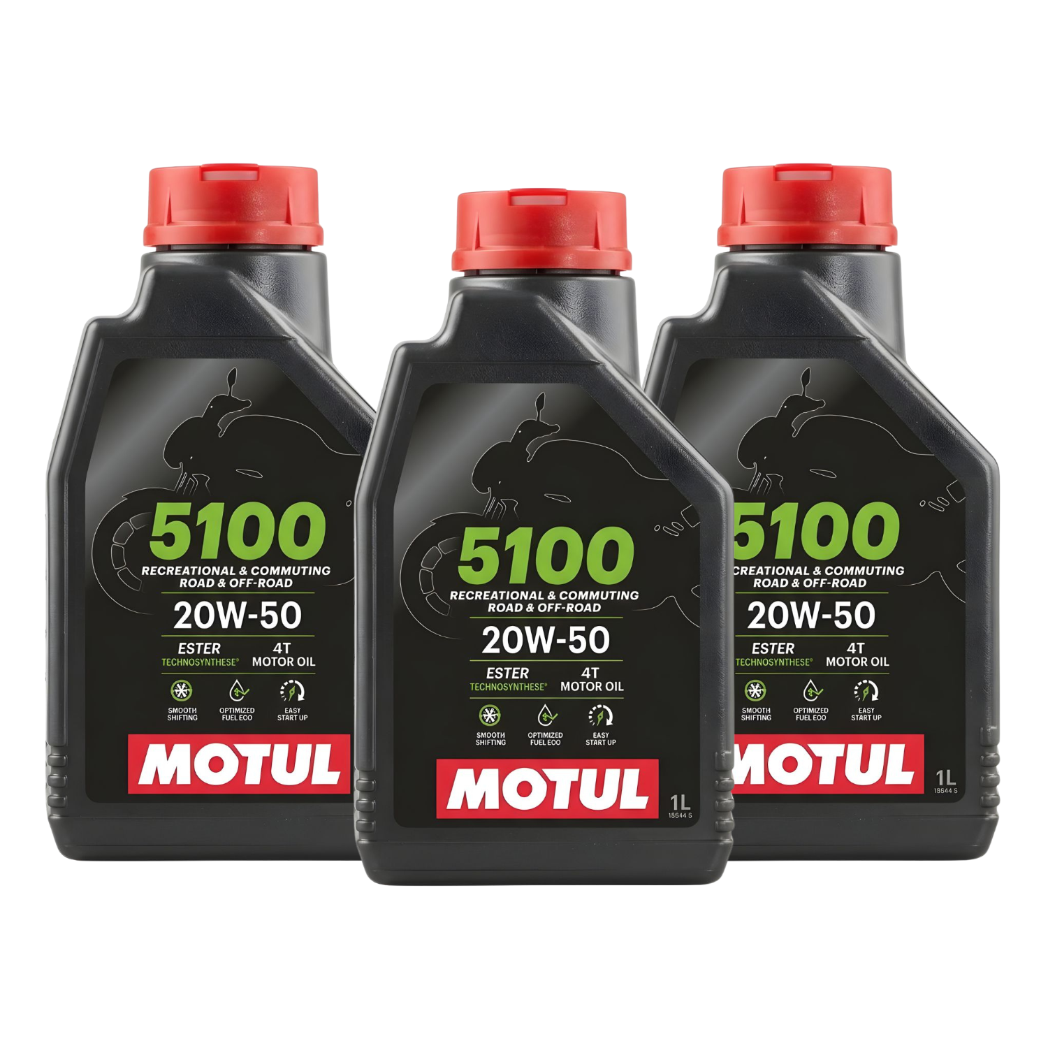 PACK 3 ACEITES MOTUL 5100 SEMI SINTÉTICO 20W50 4T 1 LITRO