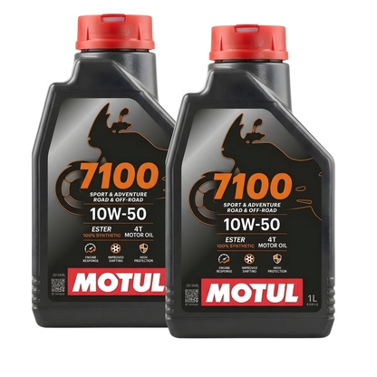 PACK 2 ACEITES MOTUL 7100 FULL SINTÉTICO 10W50 4T 1 LITRO