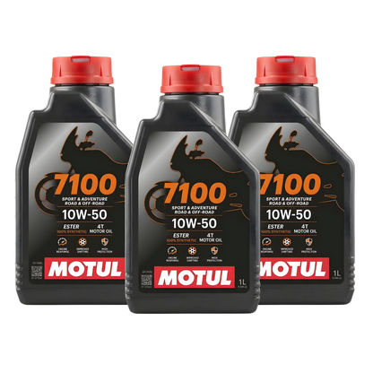 PACK 3 ACEITES MOTUL 7100 FULL SINTÉTICO 10W50 4T 1 LITRO