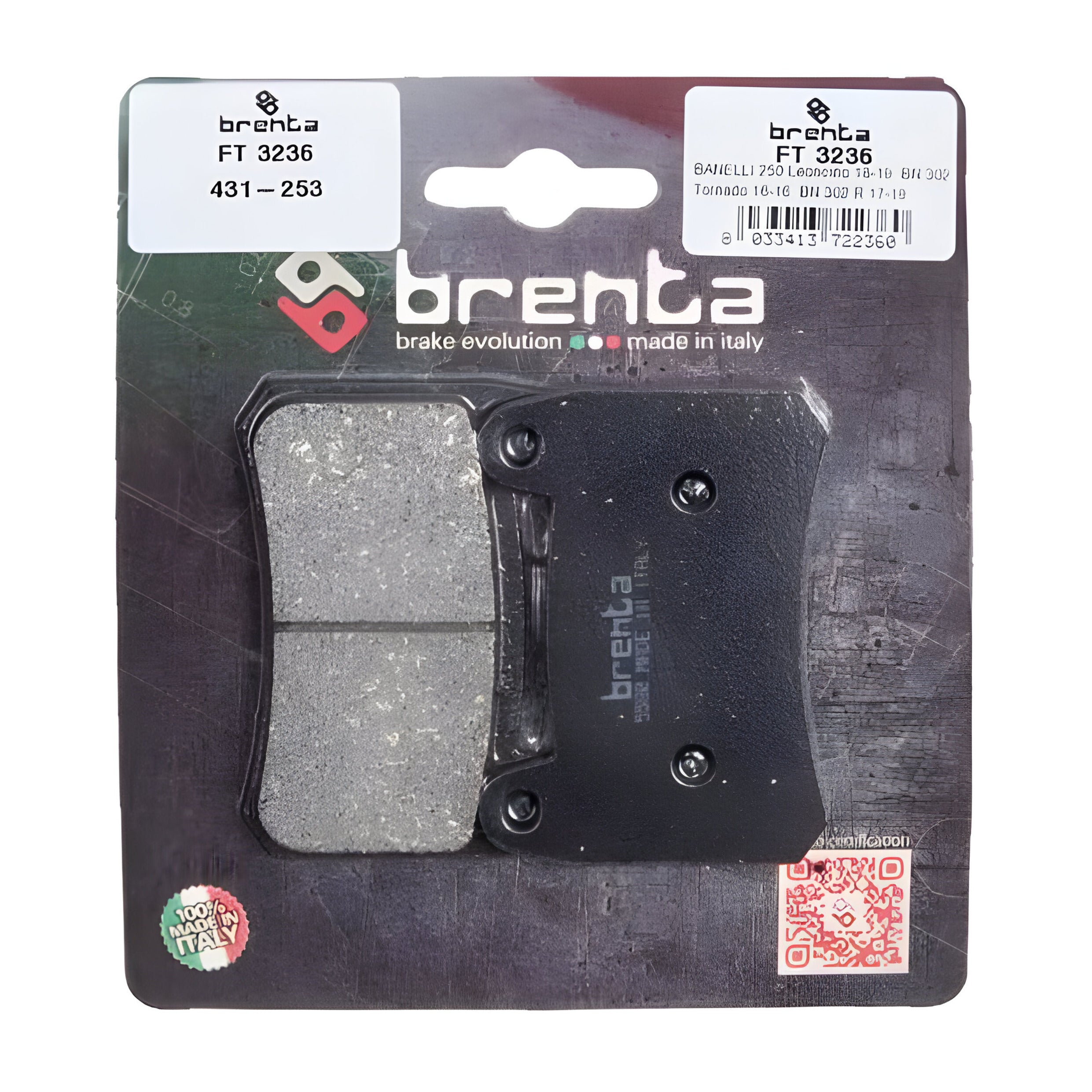 Pastilla de Freno – Orgánica – Benelli BN302 – Delantera – BR3236 – Brenta
