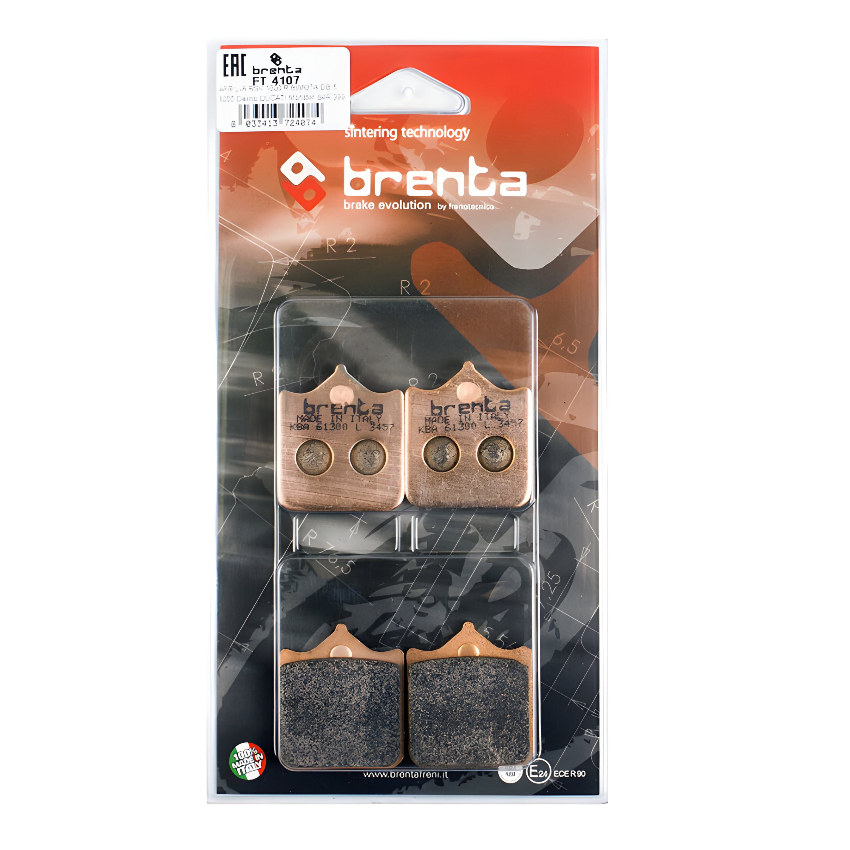 Pastilla de Freno – Sinterizada – KTM Super Duke 990 – Del – BR4107 – Brenta