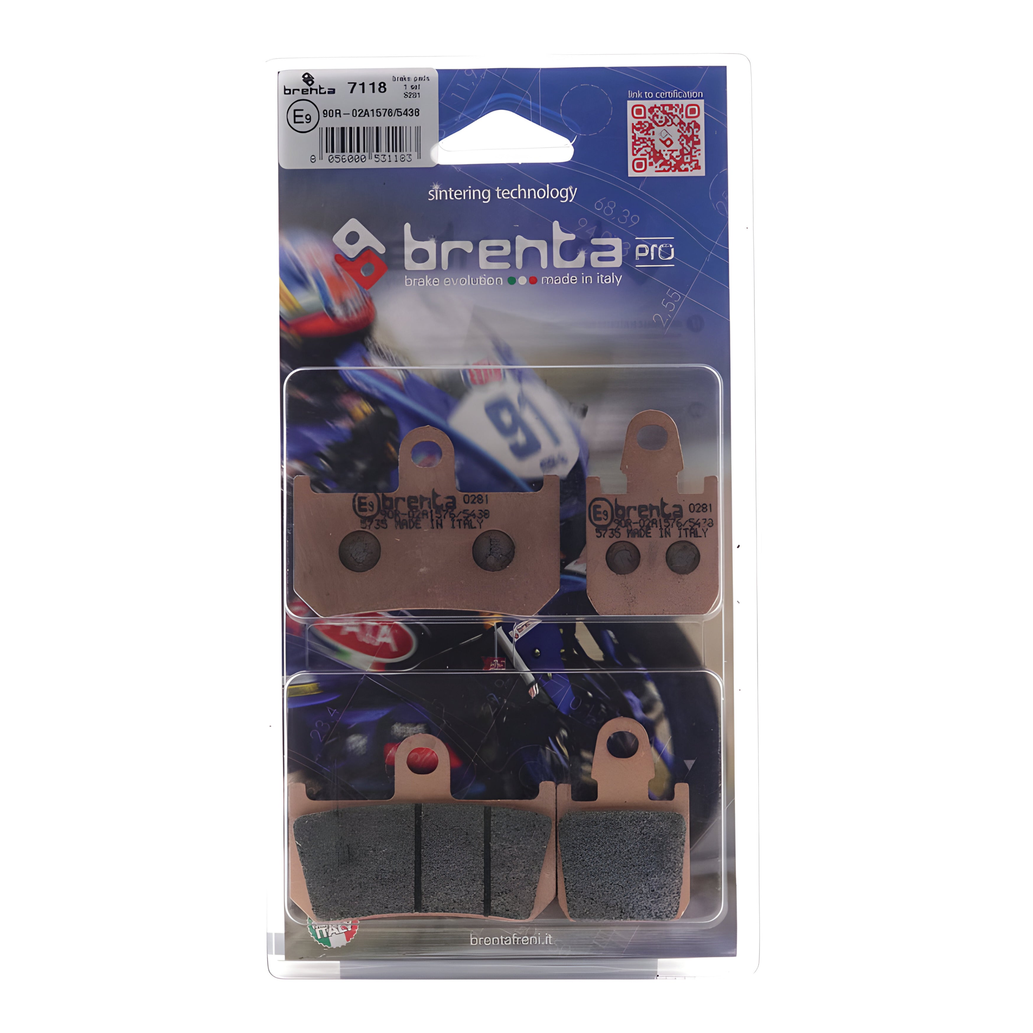 Pastilla de Freno – Sinterizada Pro – Yamaha R1 (07-14) – BR7118 – Brenta