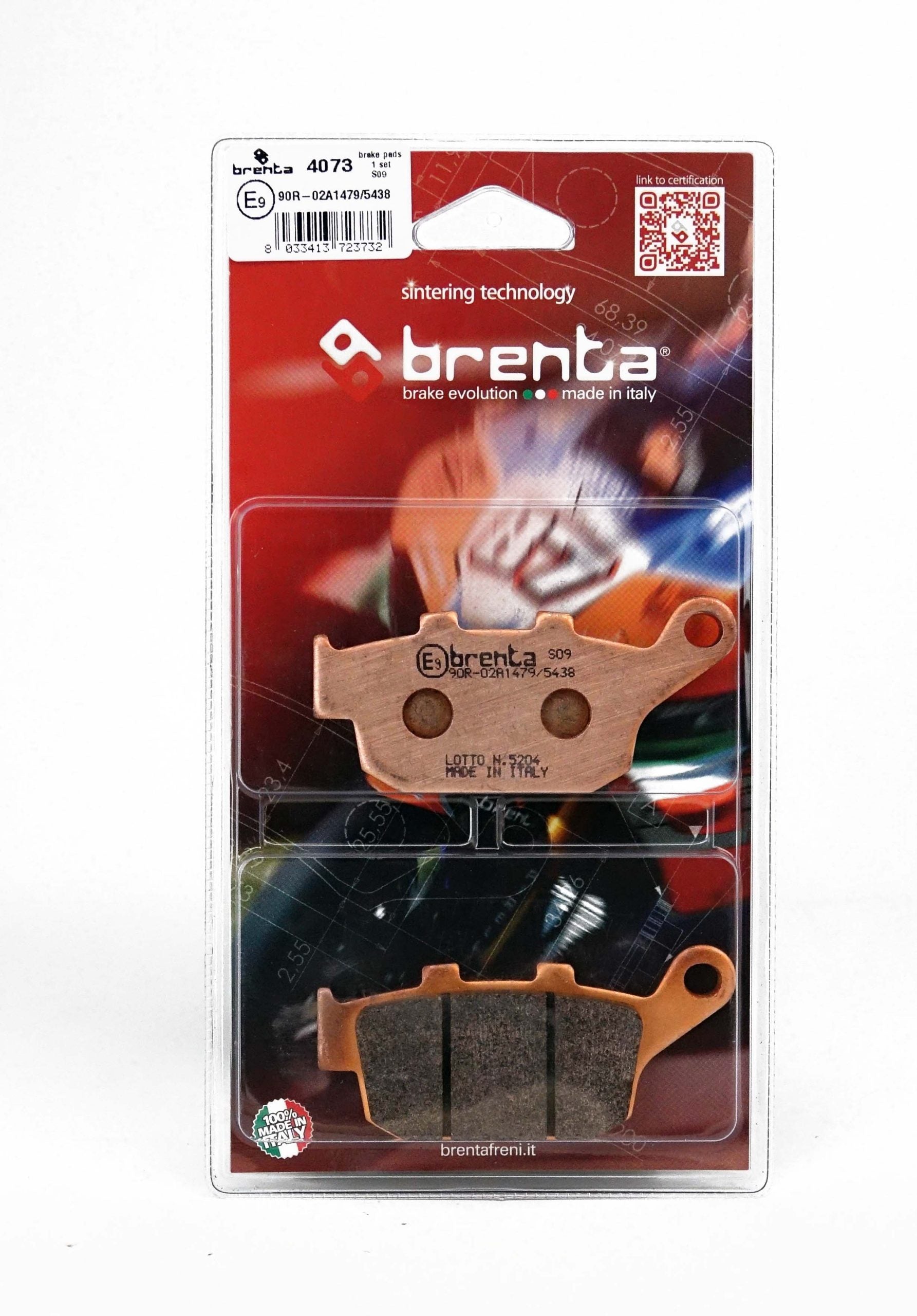 PASTILLA DE FRENO ITALIANA TRASERA BRENTA ORGÁNICA