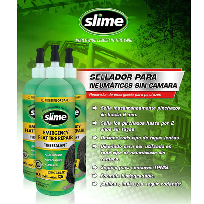 SELLADOR DE NEUMÁTICOS TUBELESS SLIME 16OZ/473ML