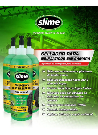 SELLADOR DE NEUMÁTICOS TUBELESS SLIME 16OZ/473ML