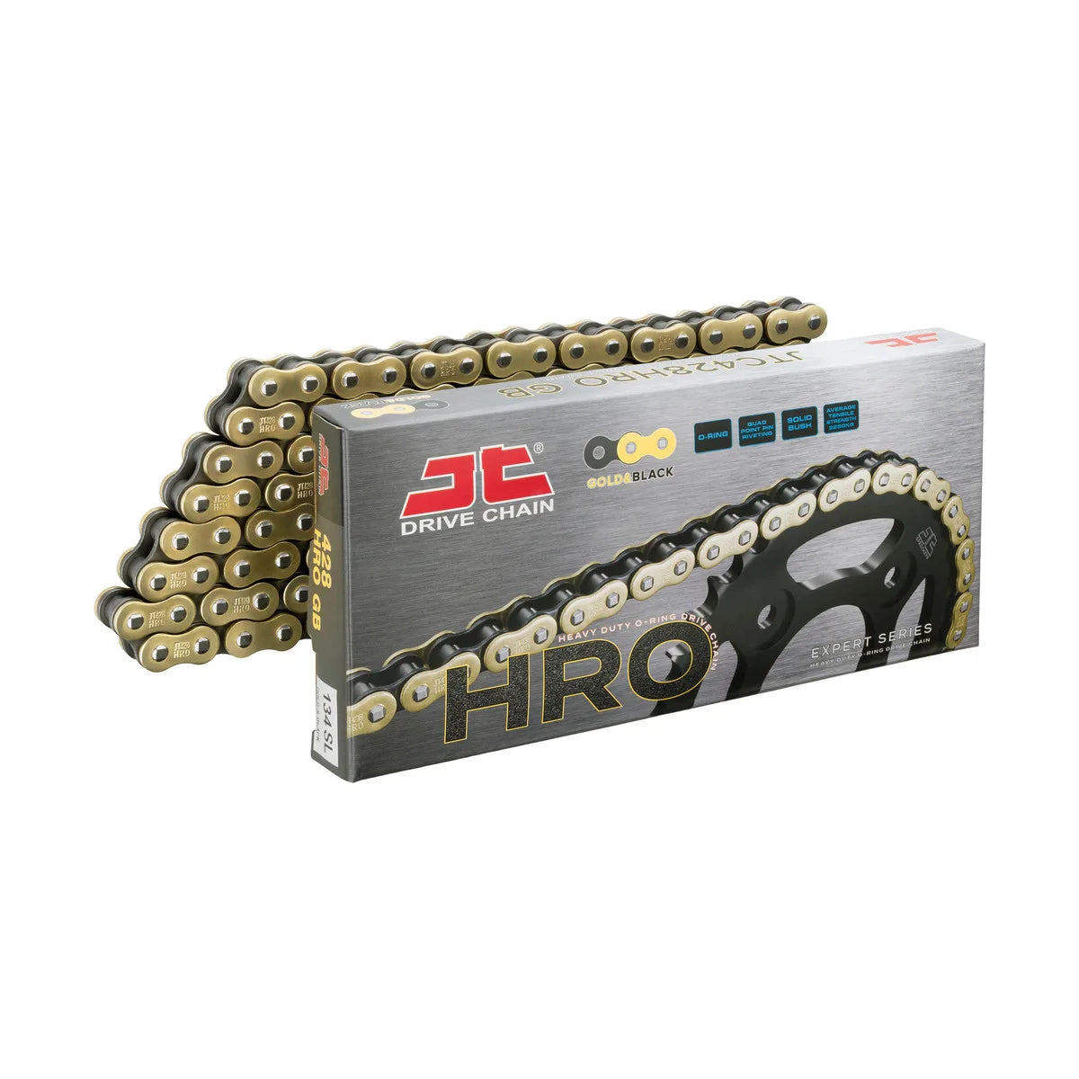 CADENA JT SPROCKETS HRO 428X140 O-RING DORADA PARA HONDA XR150L - imagen 1