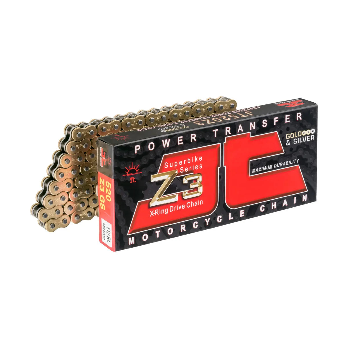 CADENA JT SPROCKETS Z3 520X112 X-RING DORADA PARA NINJA 650 CBR500R DUKE 390 - imagen 1