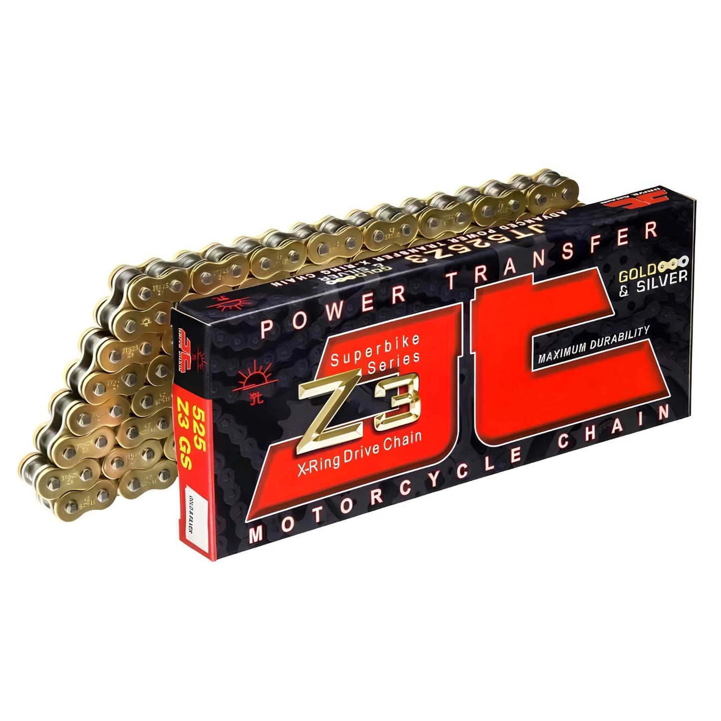CADENA JT SPROCKETS Z3 525X120 X-RING DORADA PARA V-STROM 650 MT-09 Z1000 - imagen 2