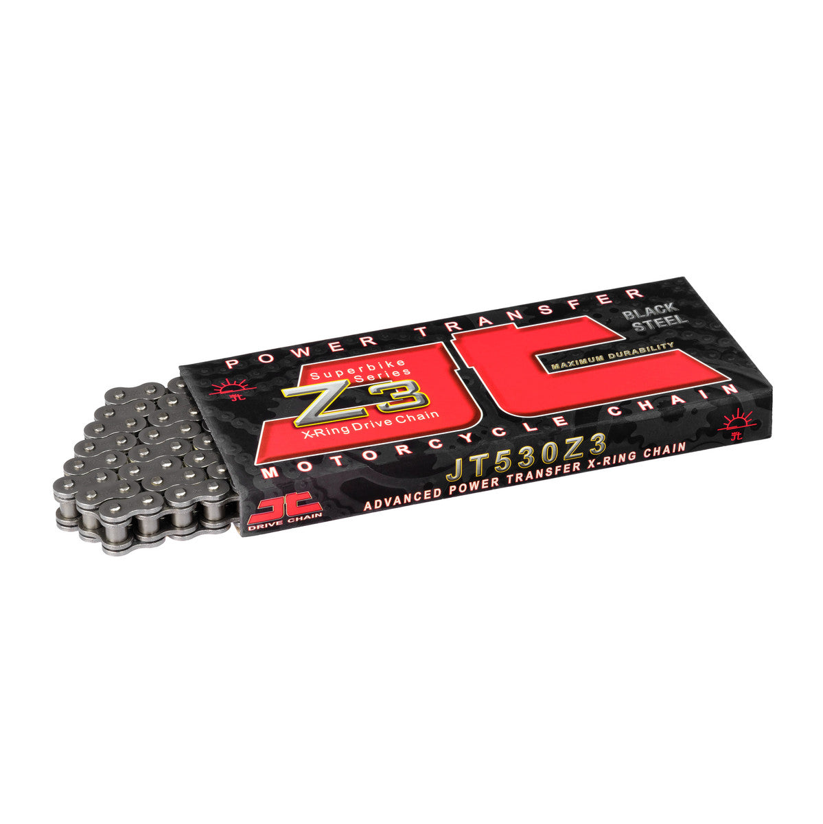 CADENA JT SPROCKETS Z3 530X124 X-RING NEGRA PARA MOTO HASTA 1400 CC - imagen 2