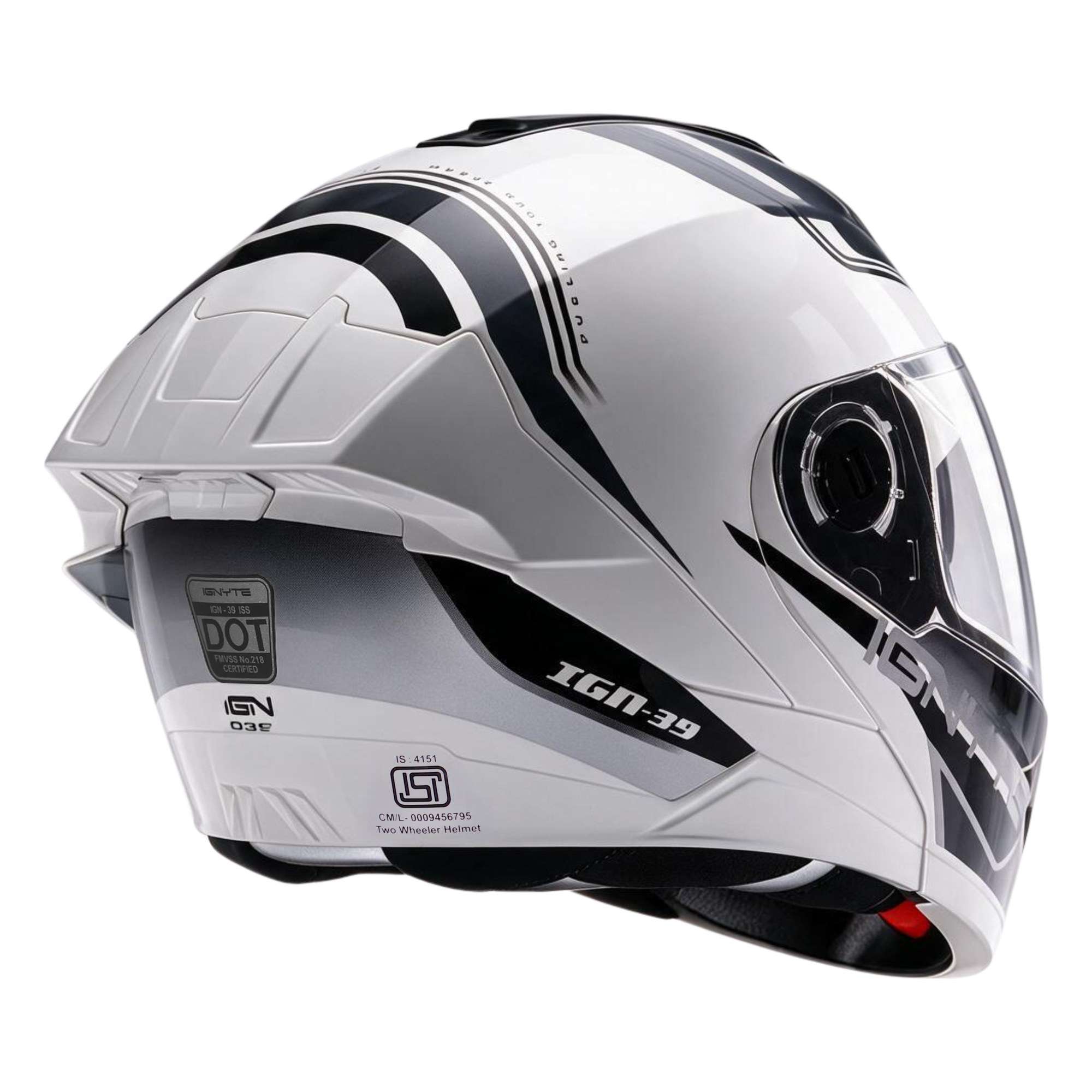 Casco Abatible Ignyte IGN-39 Brutalizer Blanco con Negro - Imagen 3