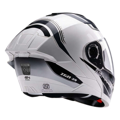 Casco Abatible Ignyte IGN-39 Brutalizer Blanco con Negro - Imagen 3