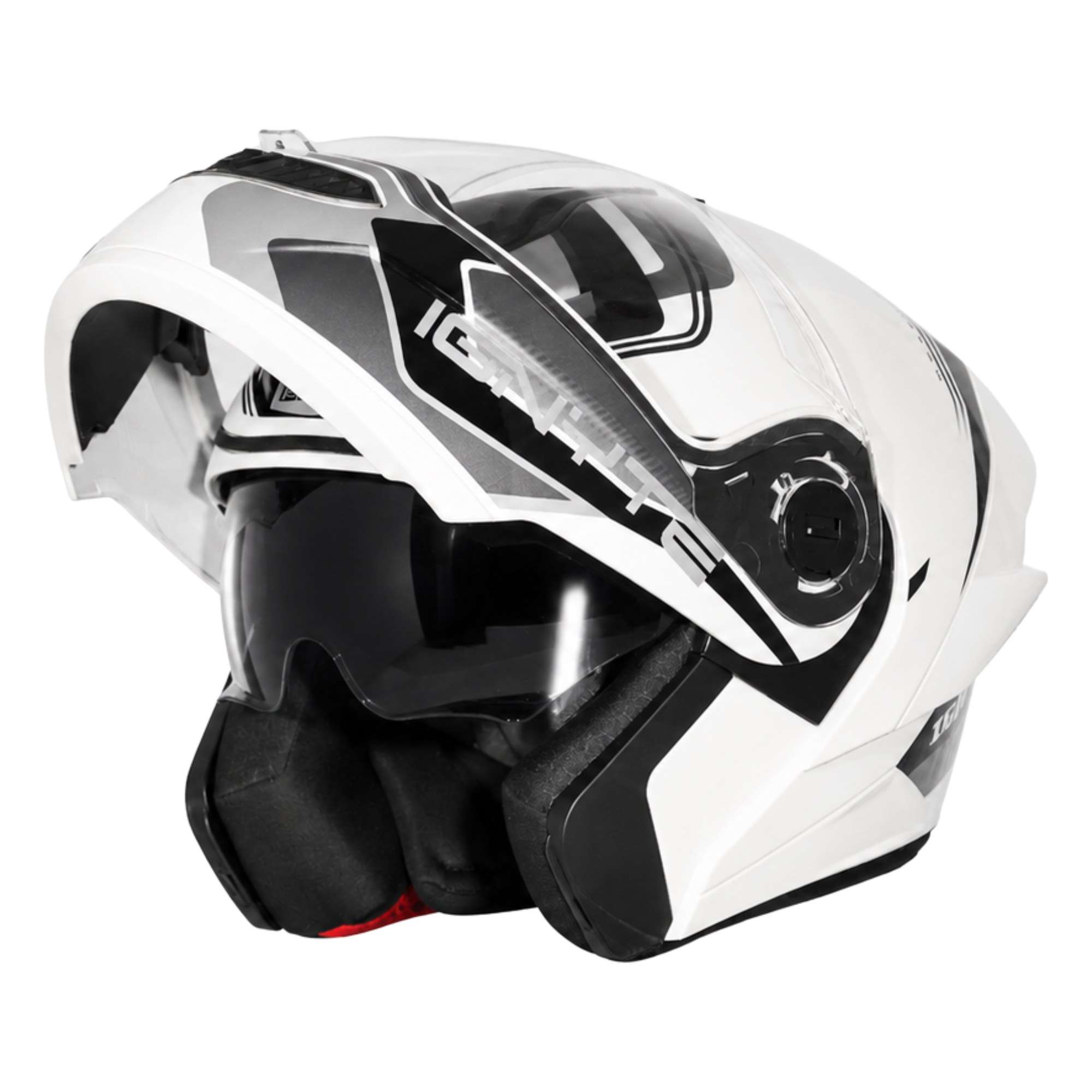 Casco Abatible Ignyte IGN-39 Brutalizer Blanco con Negro - Imagen 5