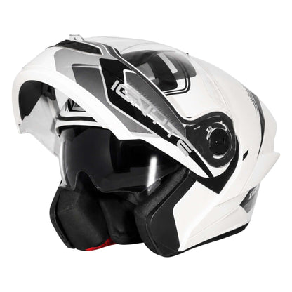 Casco Abatible Ignyte IGN-39 Brutalizer Blanco con Negro - Imagen 5