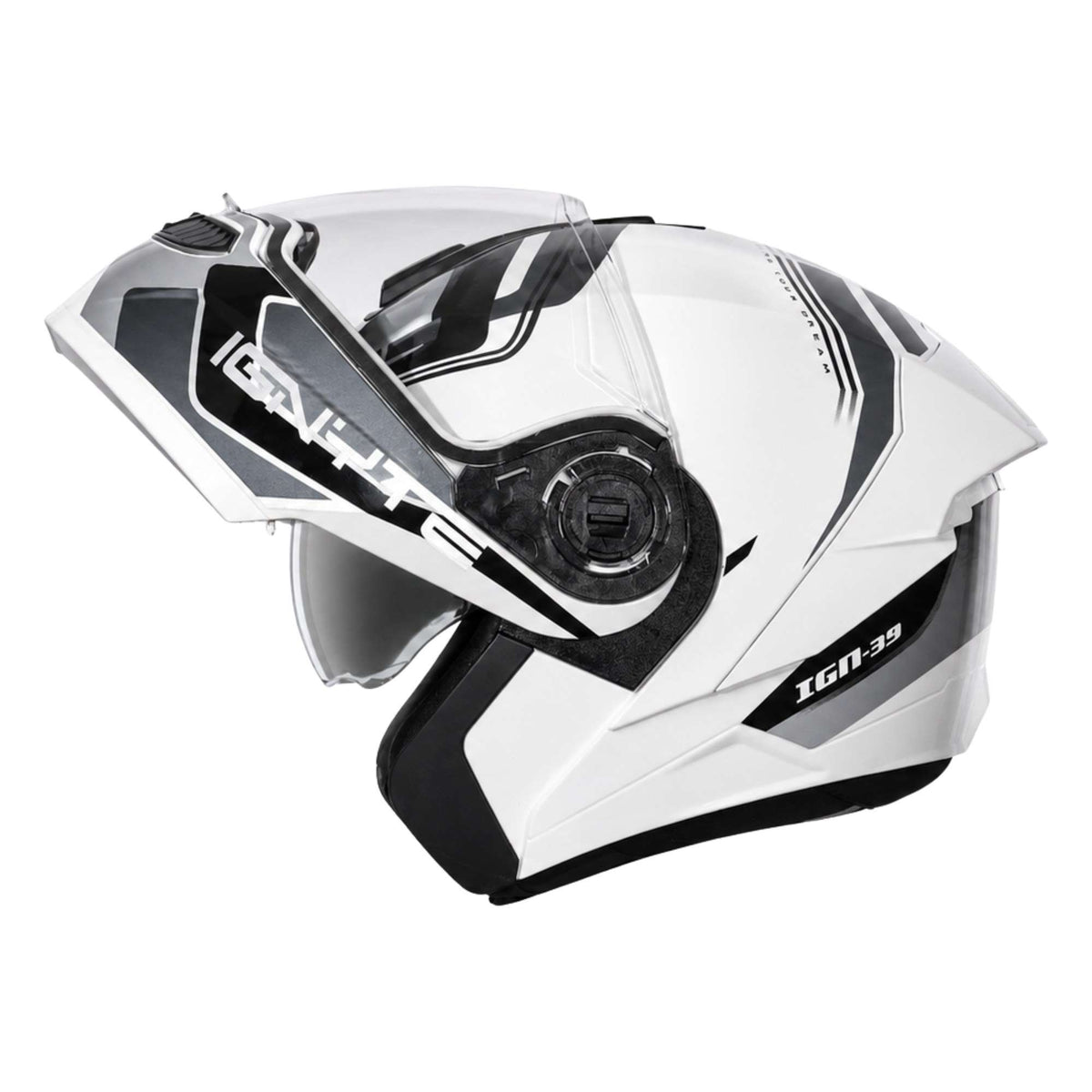 Casco Abatible Ignyte IGN-39 Brutalizer Blanco con Negro - Imagen 6
