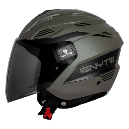 Casco Abierto Ignyte IGN-12 Foxx Guard Battle Verde con Negro - Imagen 2