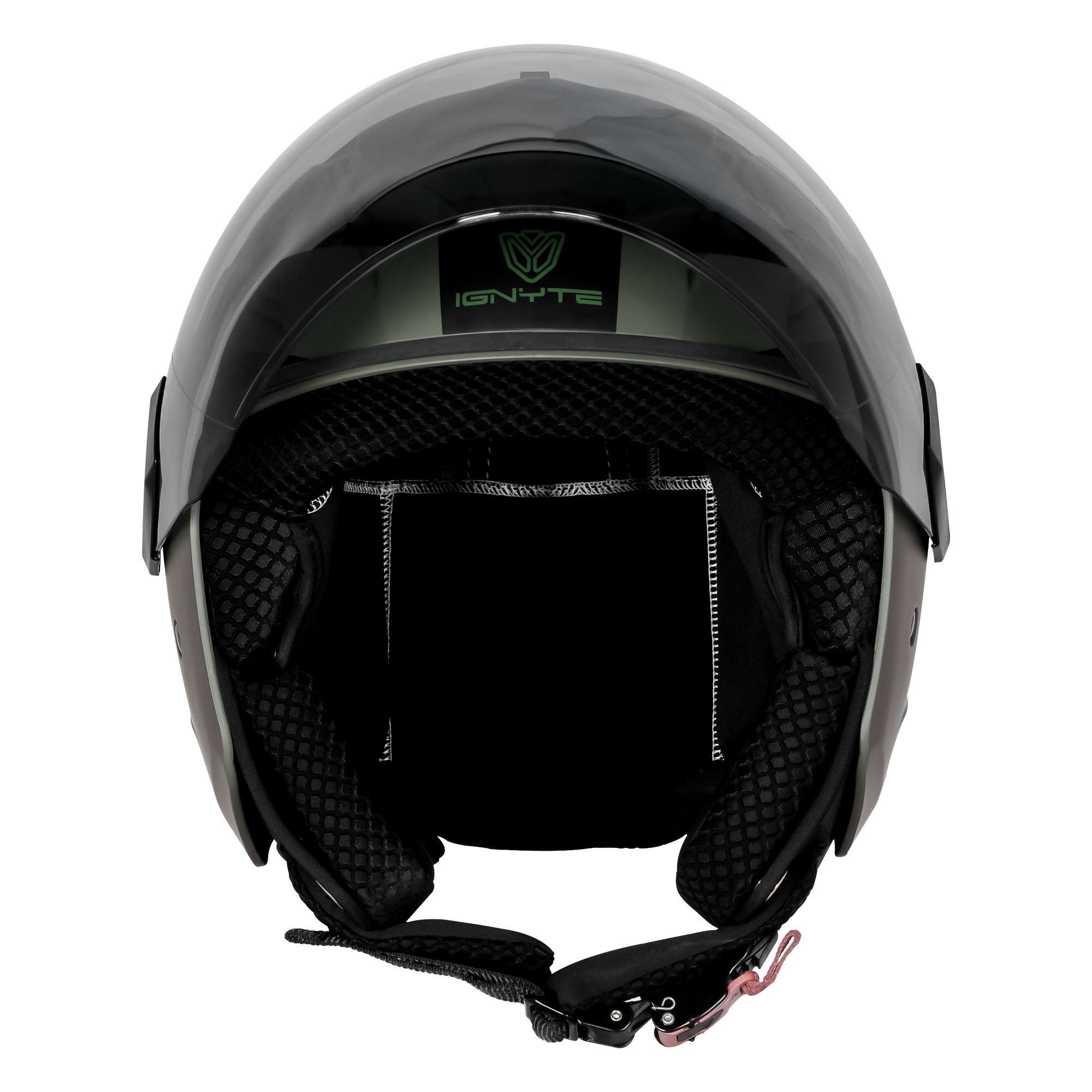 Casco Abierto Ignyte IGN-12 Foxx Guard Battle Verde con Negro - Imagen 7