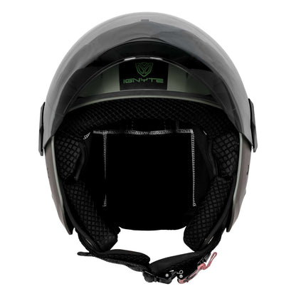 Casco Abierto Ignyte IGN-12 Foxx Guard Battle Verde con Negro - Imagen 7
