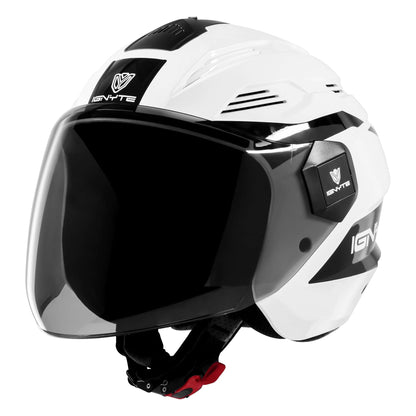 Casco Abierto Ignyte IGN-12 Foxx Guard Blanco con Negro - Imagen 1