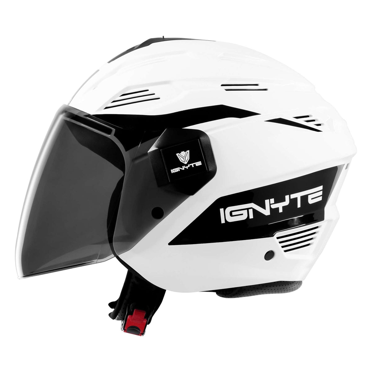Casco Abierto Ignyte IGN-12 Foxx Guard Blanco con Negro - Imagen 2