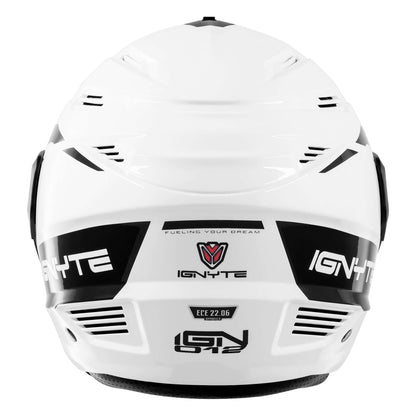 Casco Abierto Ignyte IGN-12 Foxx Guard Blanco con Negro - Imagen 5
