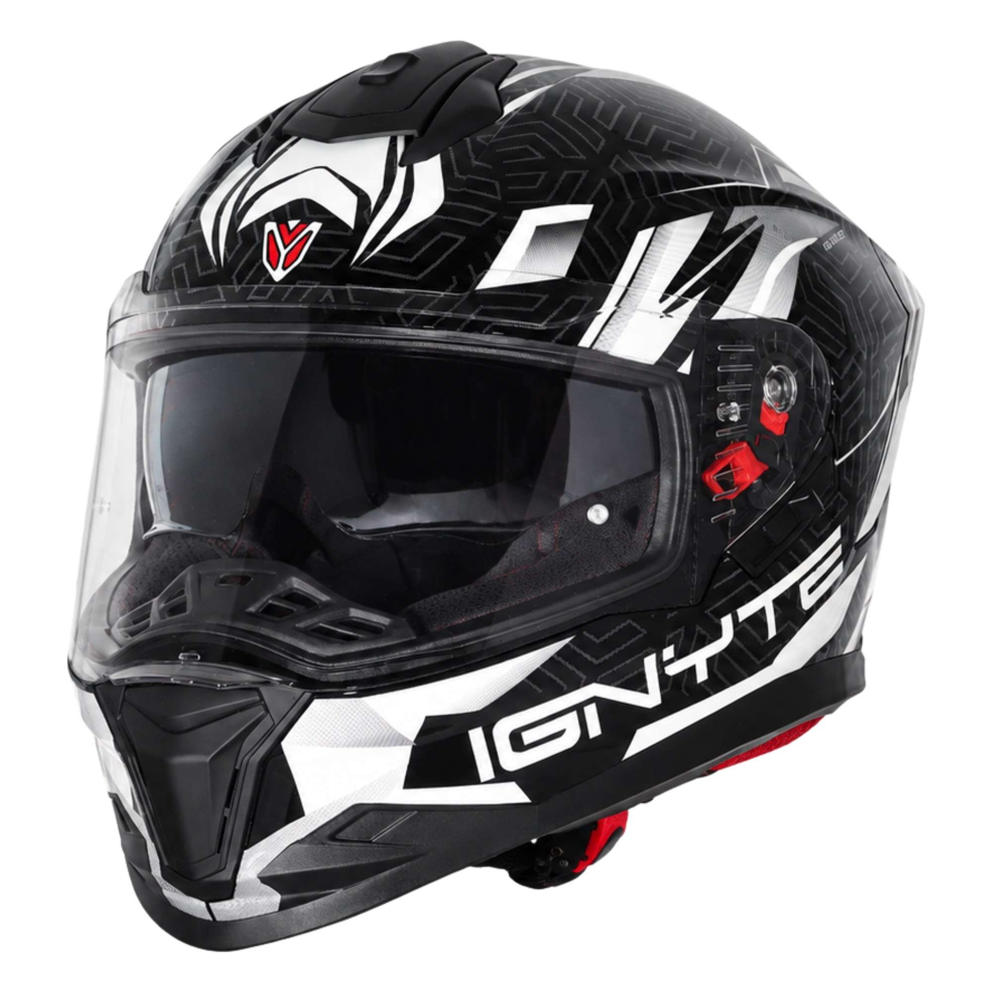 Casco Integral Ignyte IGN-32 Panther Negro con Blanco - Imagen 1
