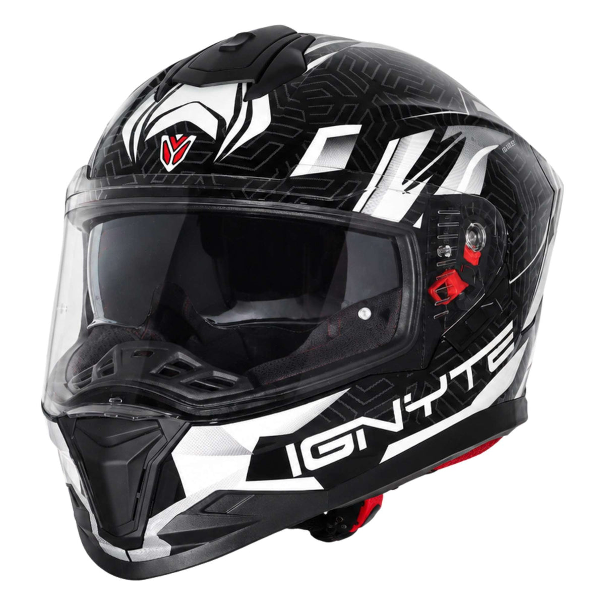 Casco Integral Ignyte IGN-32 Panther Negro con Blanco - Imagen 1