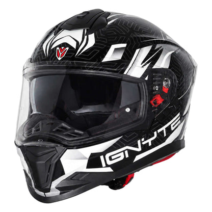 Casco Integral Ignyte IGN-32 Panther Negro con Blanco - Imagen 1