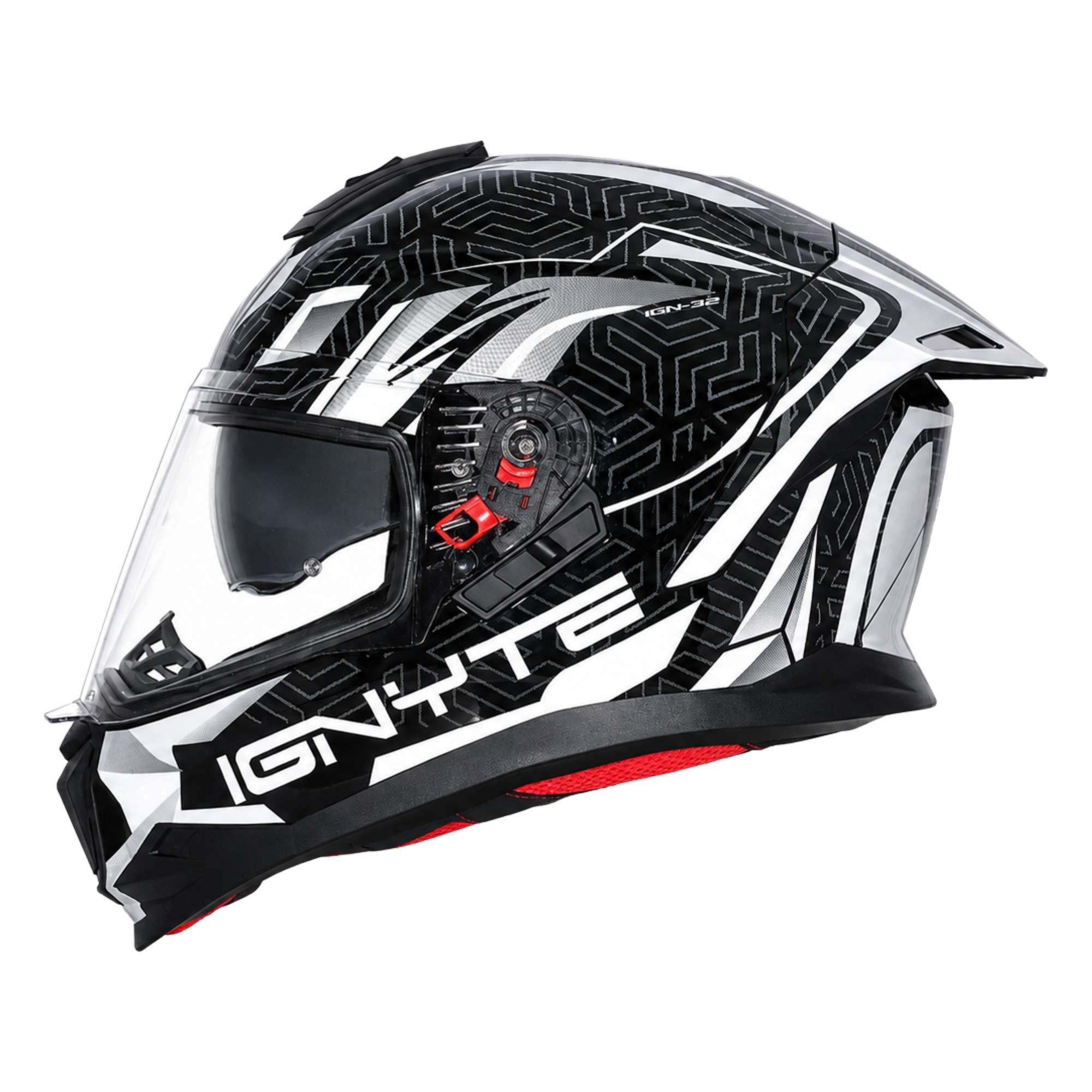 Casco Integral Ignyte IGN-32 Panther Negro con Blanco - Imagen 2