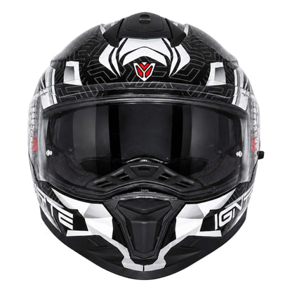 Casco Integral Ignyte IGN-32 Panther Negro con Blanco - Imagen 3