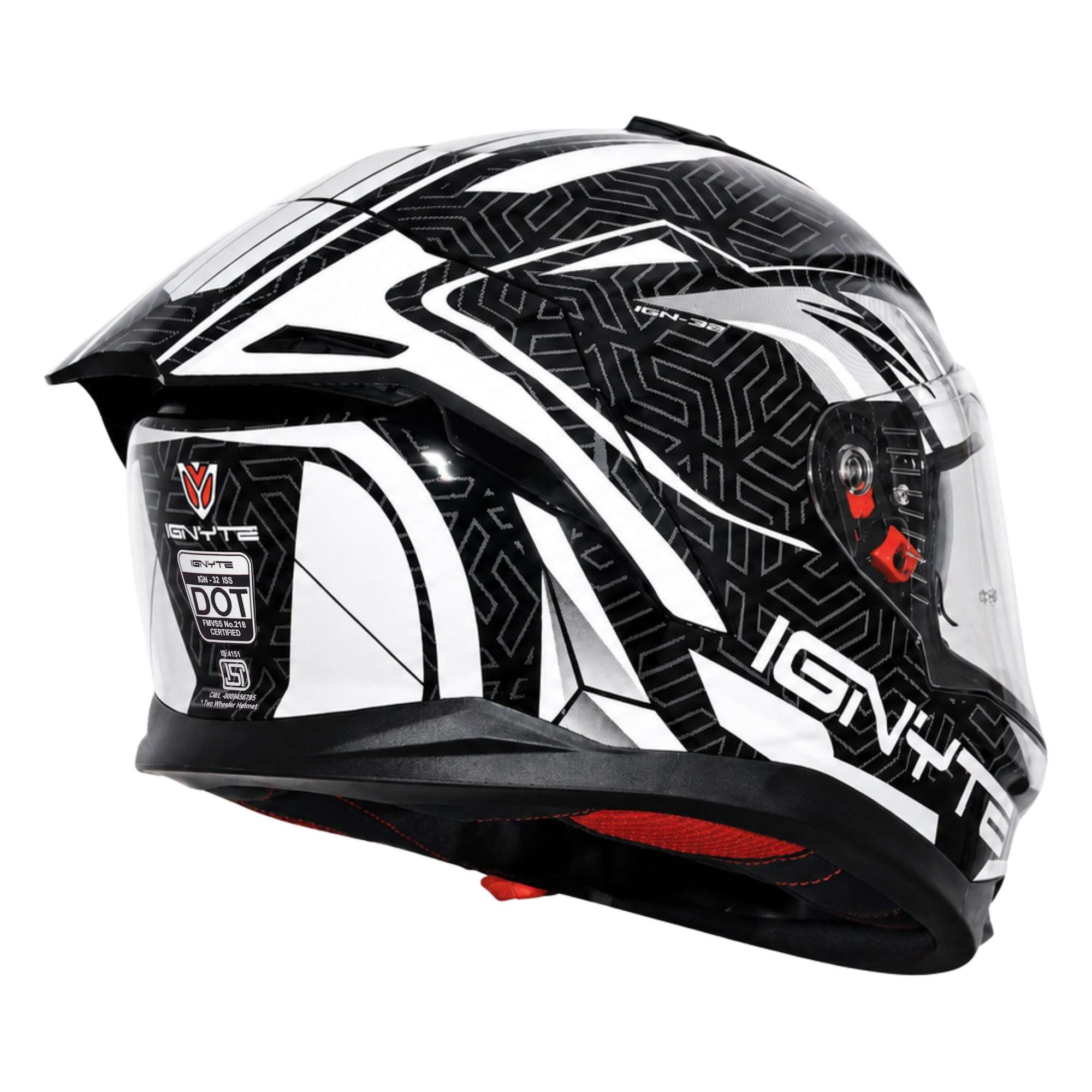 Casco Integral Ignyte IGN-32 Panther Negro con Blanco - Imagen 4