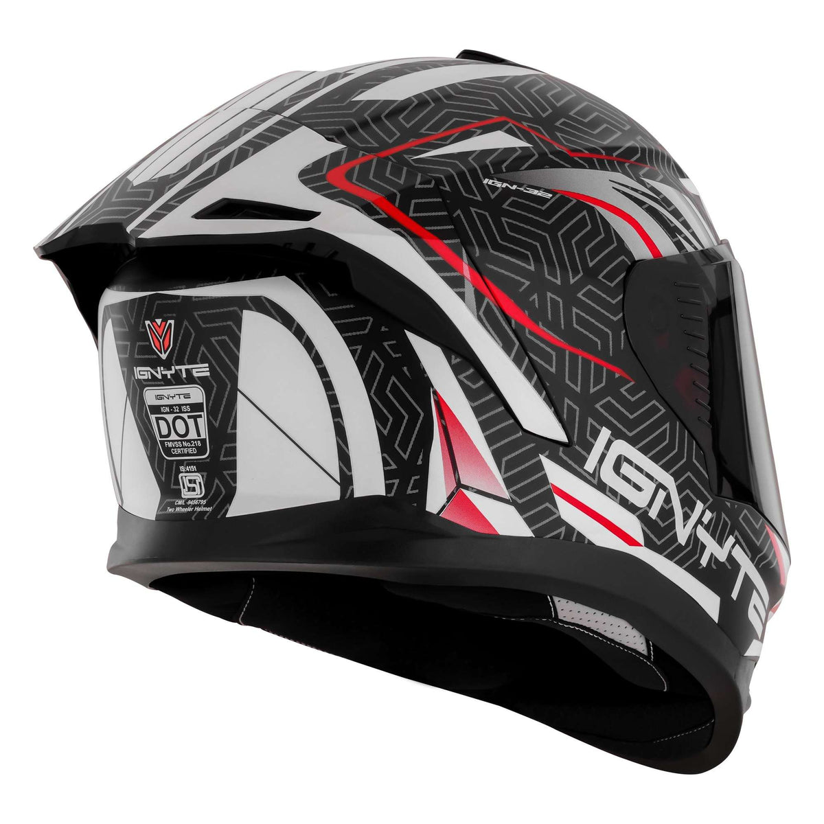 Casco Integral Ignyte IGN-32 Panther Negro con Rojo - Imagen 4
