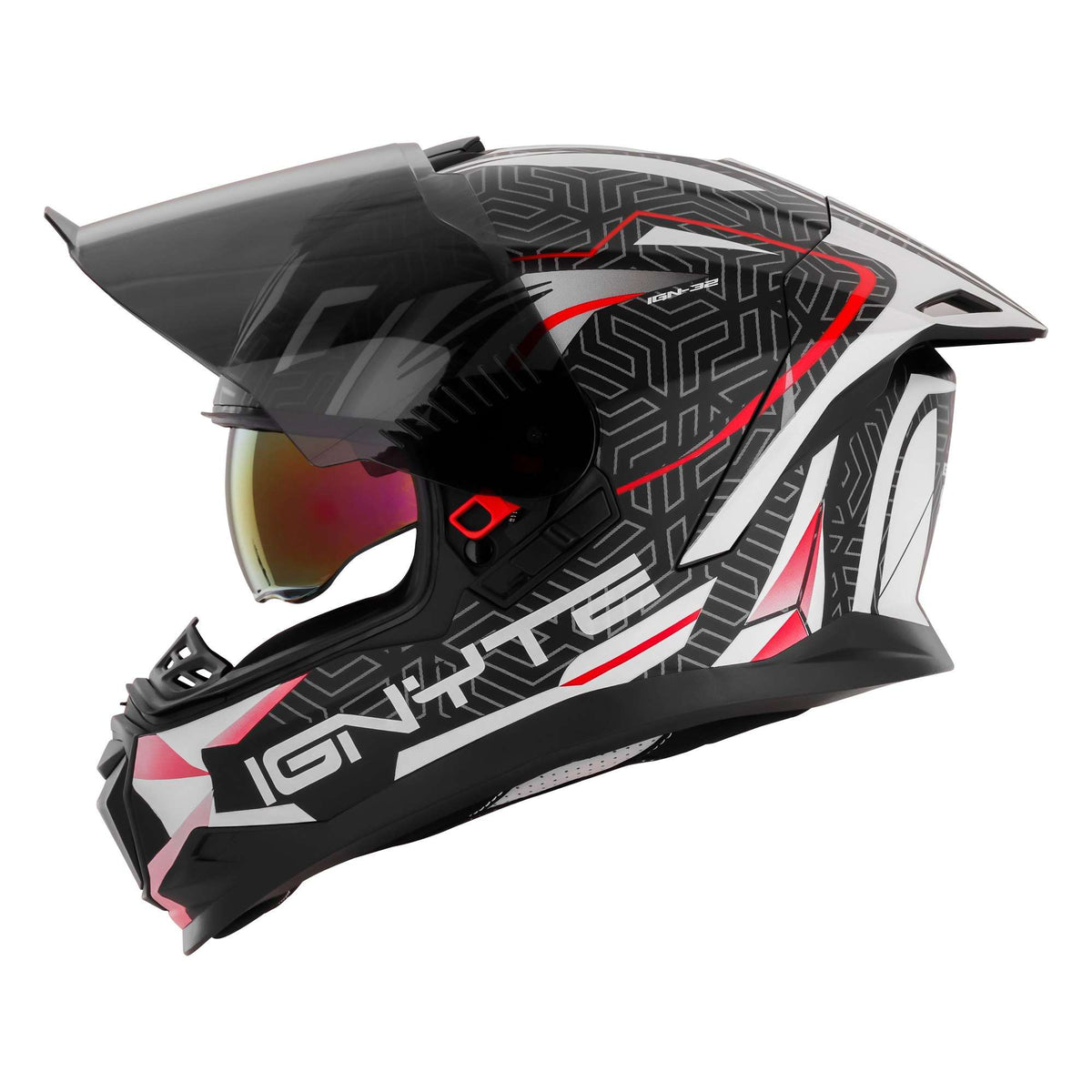 Casco Integral Ignyte IGN-32 Panther Negro con Rojo - Imagen 6