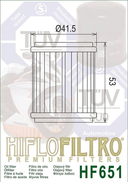 HIFLOFILTRO FILTRO DE ACEITE - HF651 - HUSQVARNA 701 / KTM 690