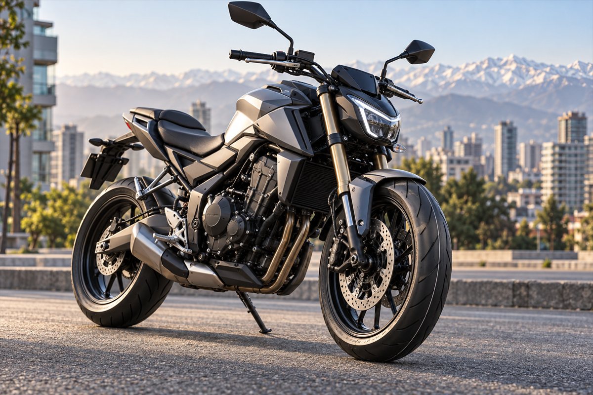Moto sport street equipada con neumáticos para asfalto en Santiago de Chile